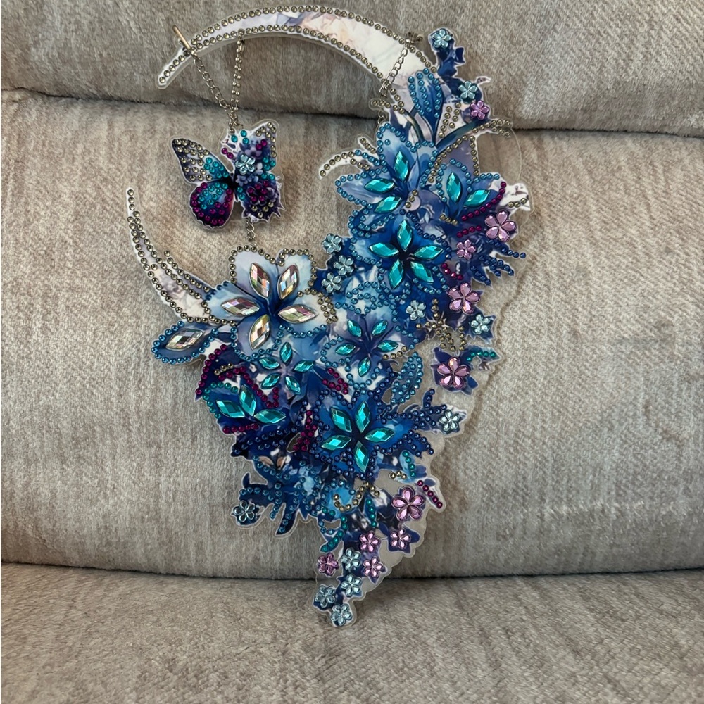 Floral and Butterfly Beaded Wall Art